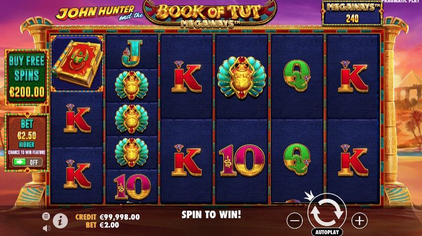 Book of Tut Megaways Gameplay Image