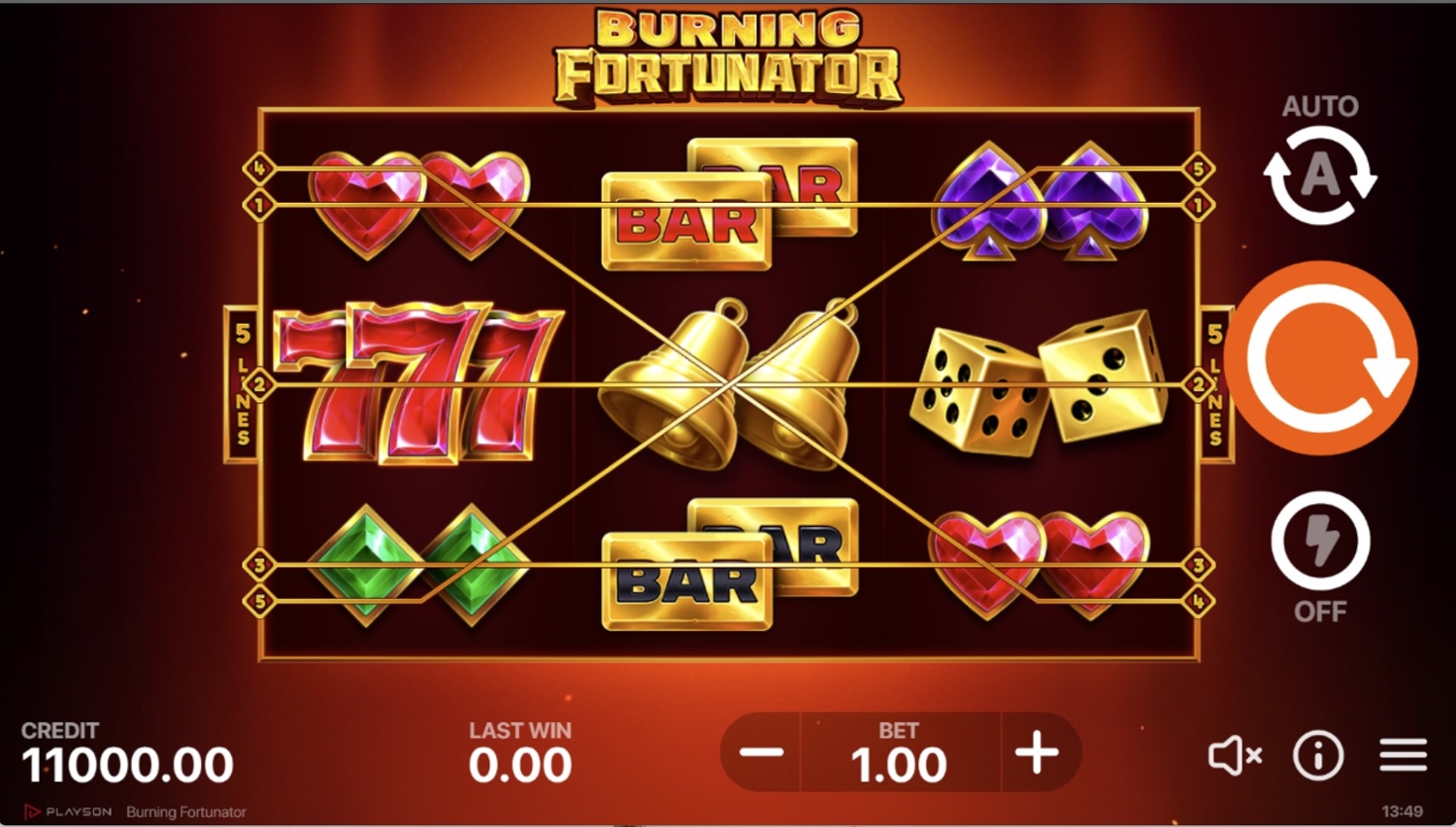 Burning Fortunator Gameplay Image