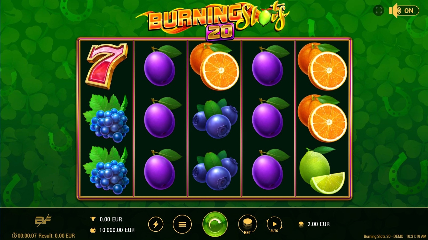 Burning Slots 20 Gameplay Image