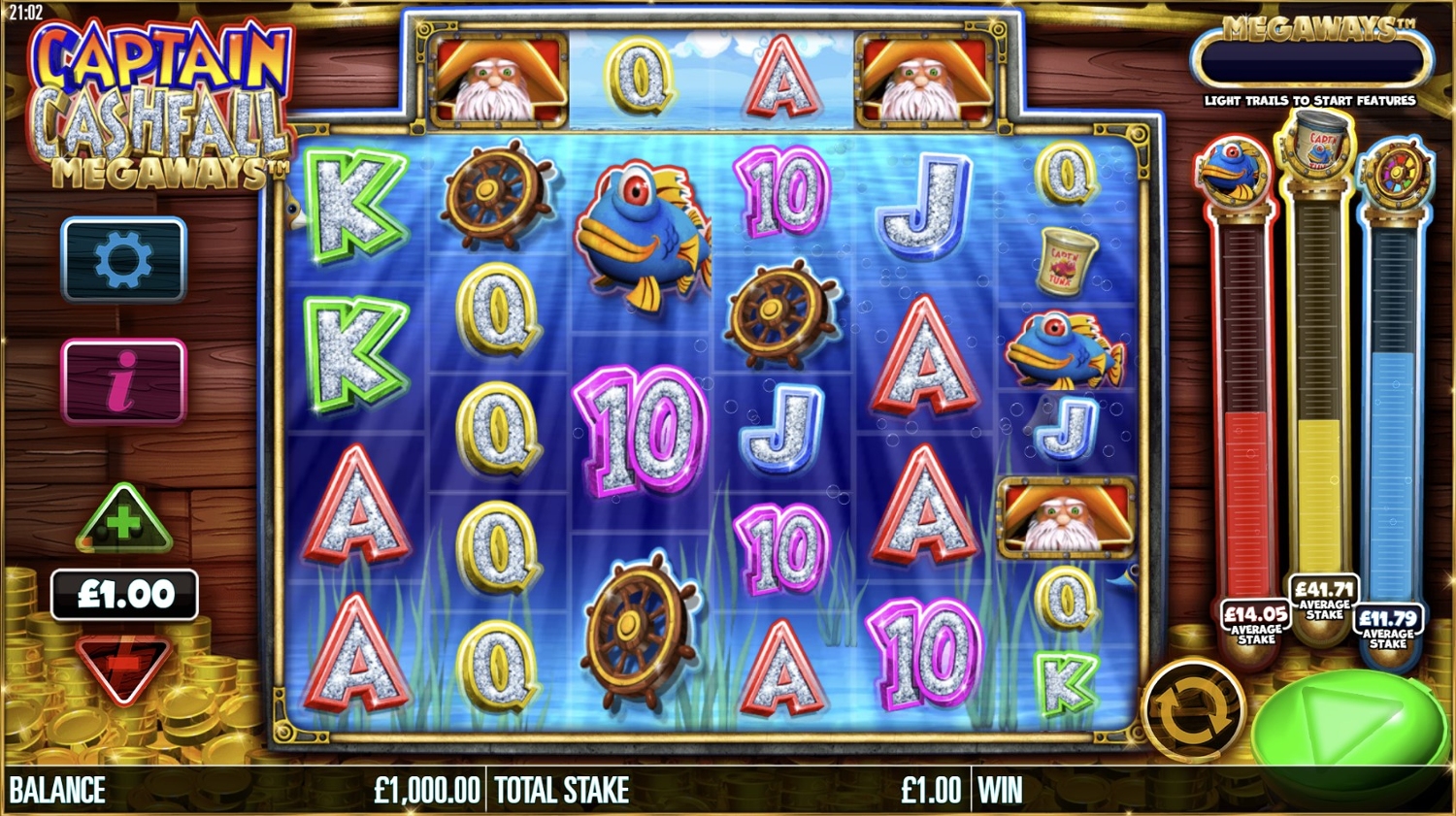 Captain Cashfall Megaways Gameplay Image