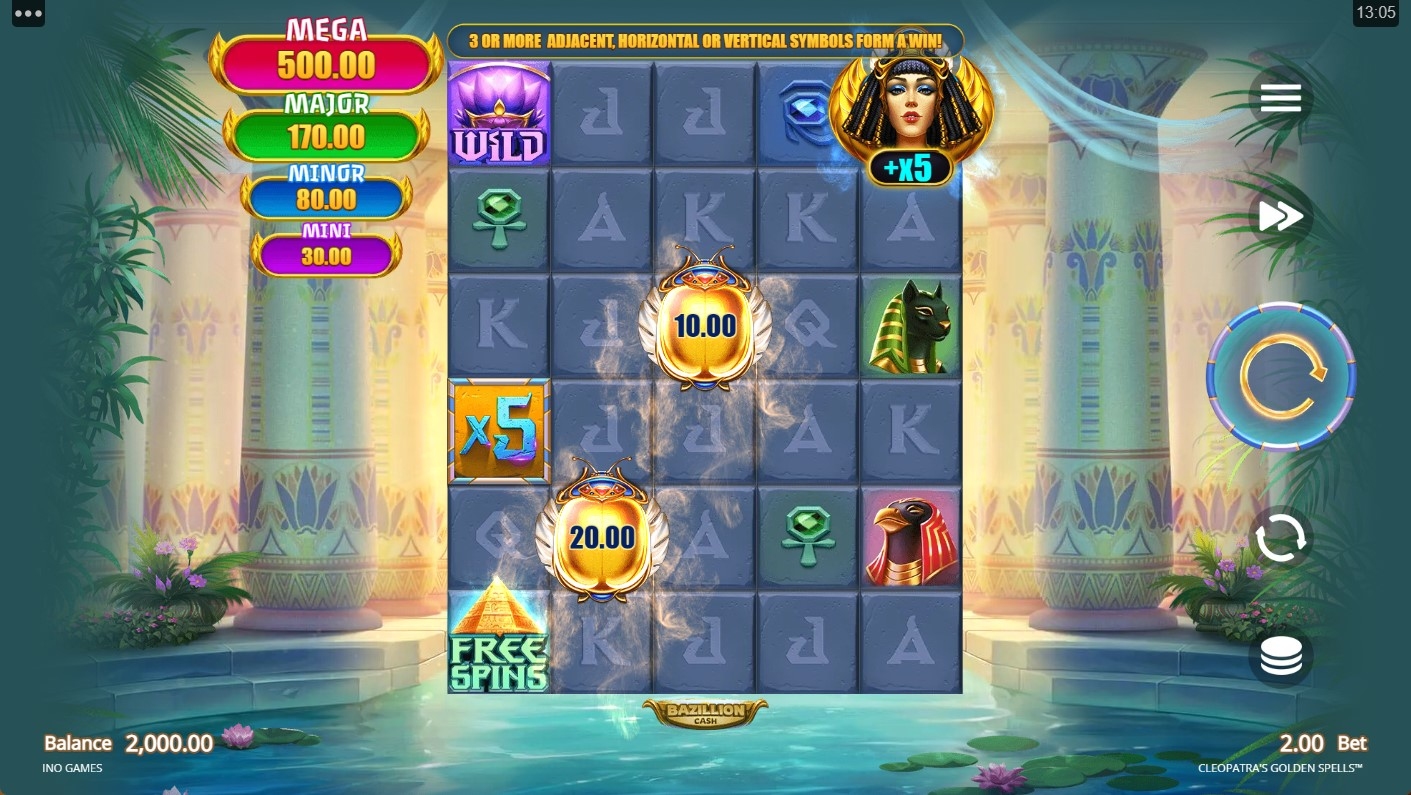 Cleopatra’s Golden Spells Gameplay Image