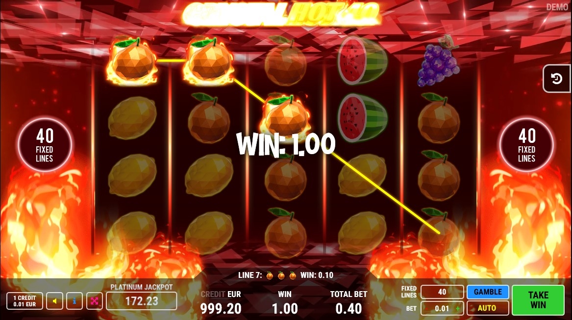 Crystal Hot 40 Gameplay Image