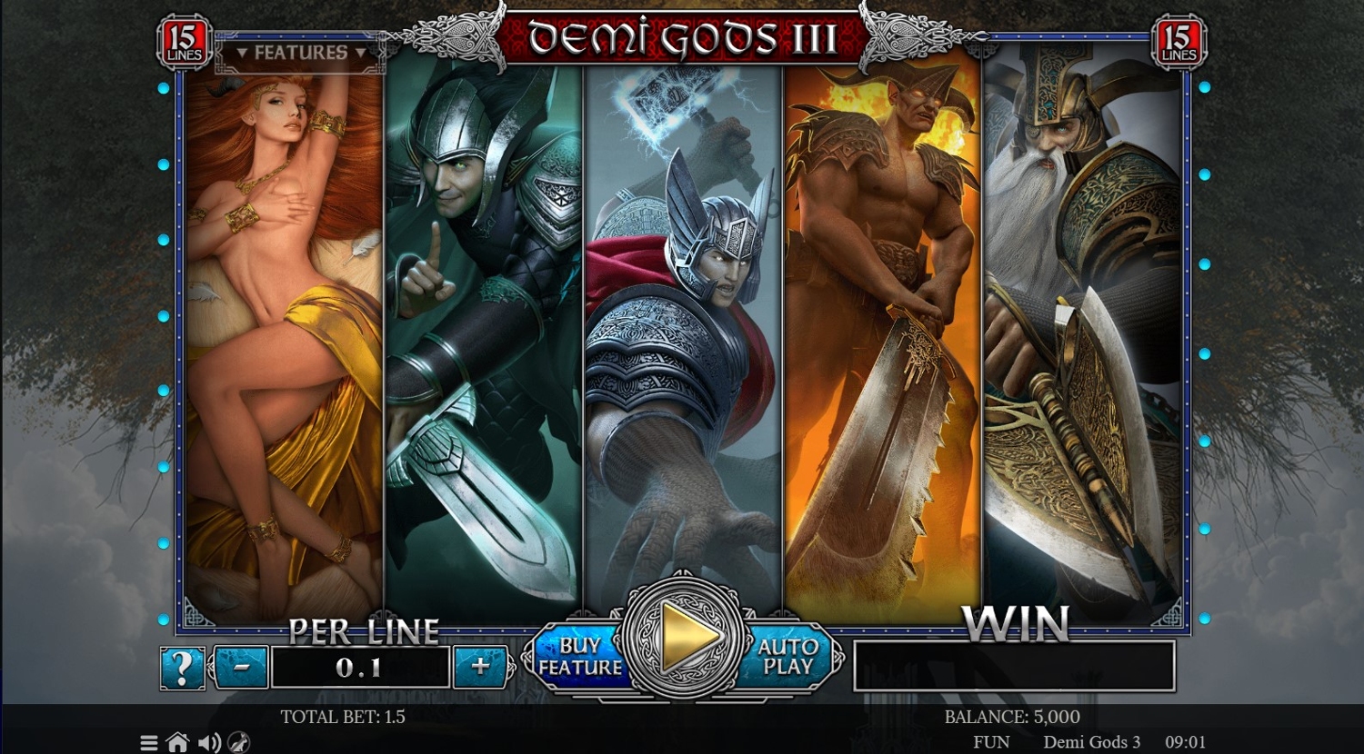 Demi Gods III 15 Lines Edition Gameplay Image