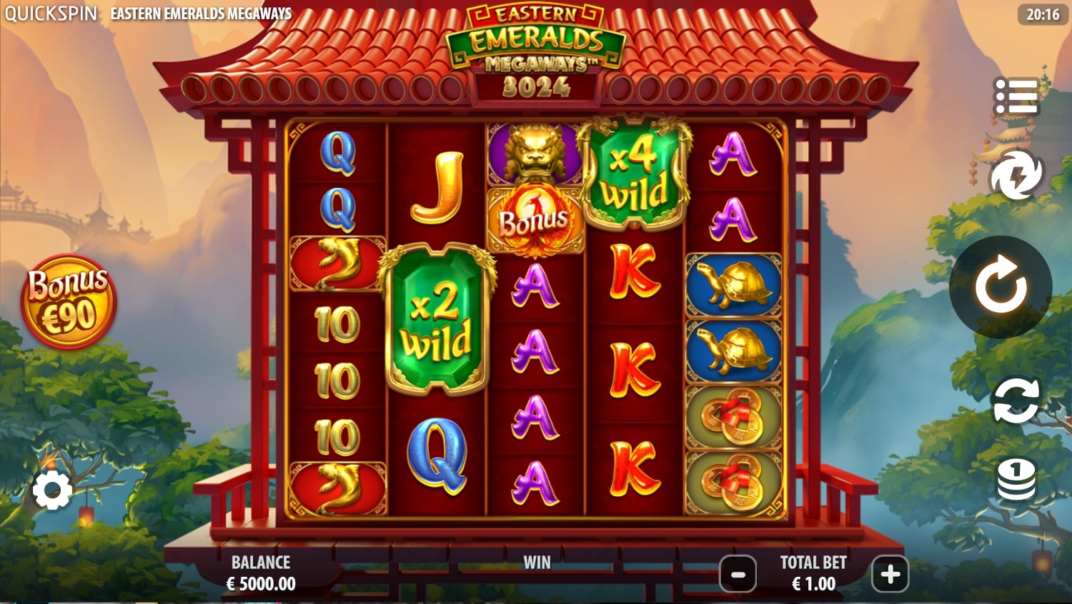 Eastern Emeralds Megaways Gameplay Image