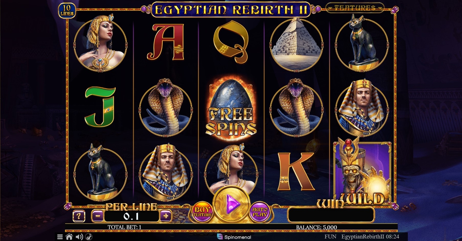 Egyptian Rebirth 2 – 10 Lines Gameplay Image