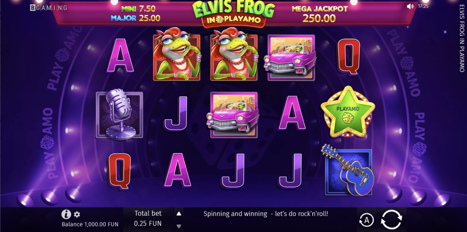 Elvis Frog in PlayAmo Gameplay Image