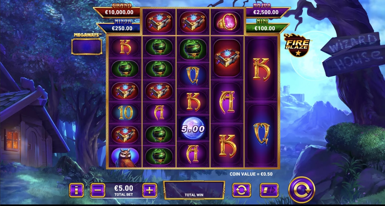 Fire Blaze: Blue Wizard Megaways Gameplay Image