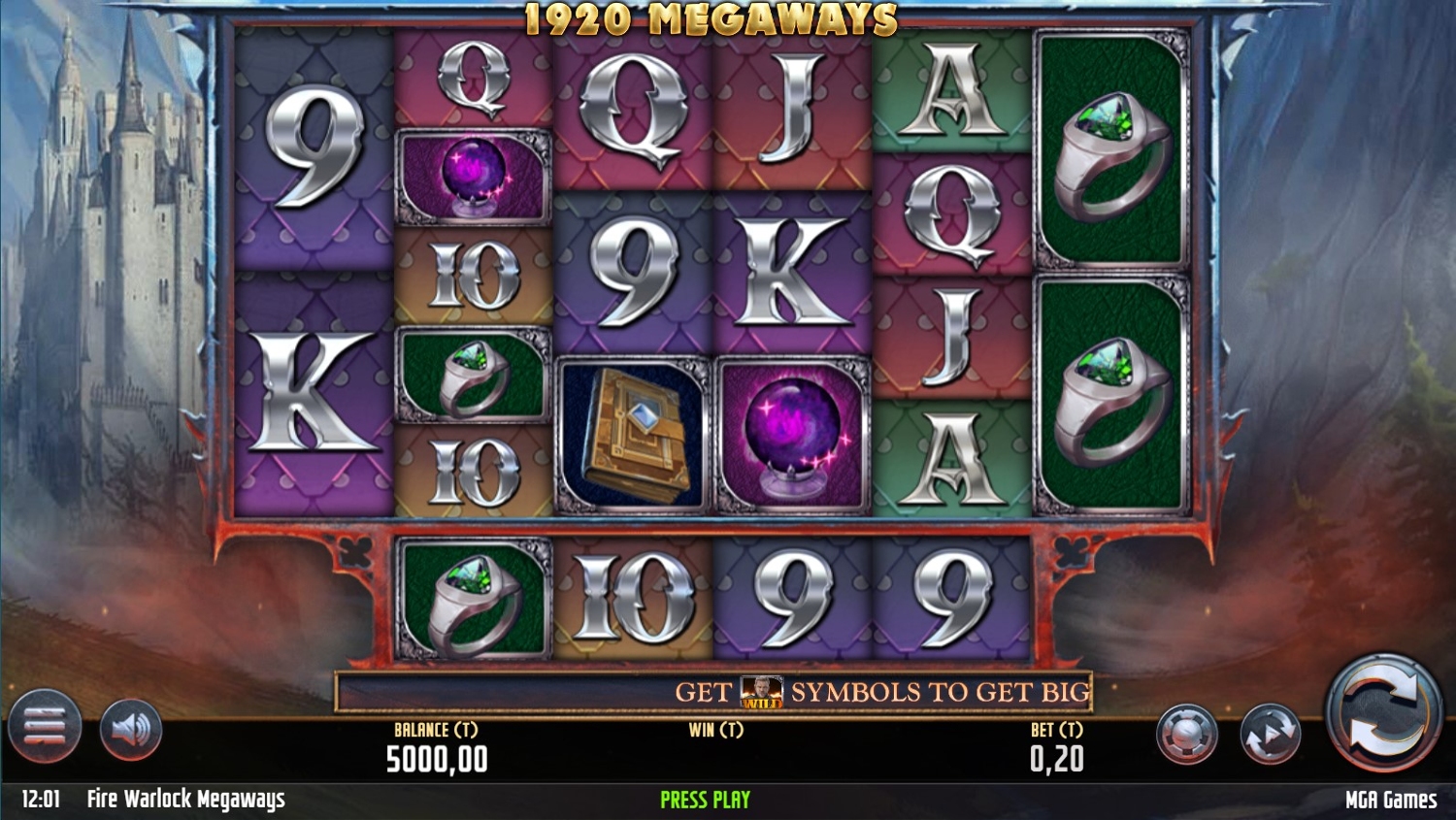 Fire Warlock Megaways Gameplay Image