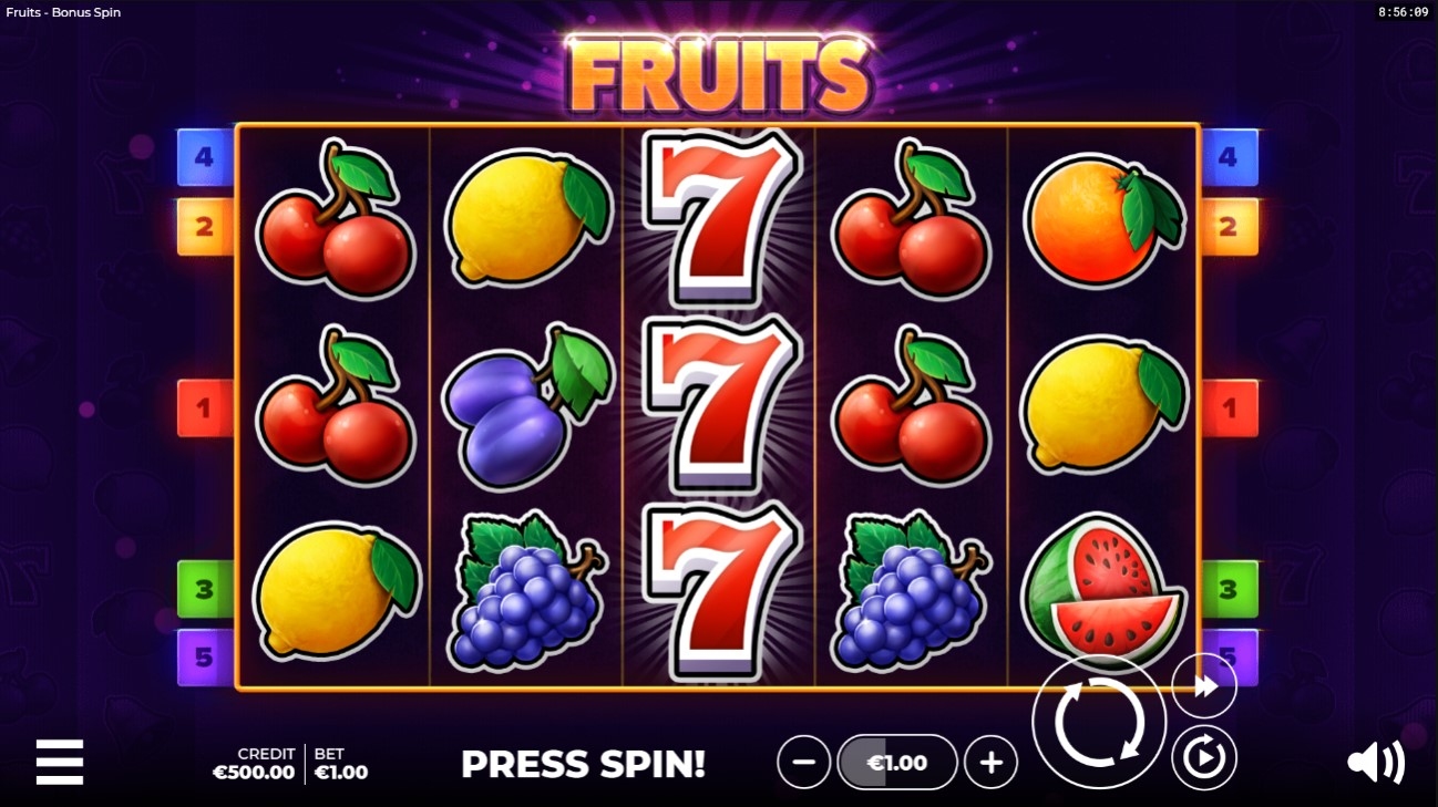 Fruits Bonus Spin Gameplay Image
