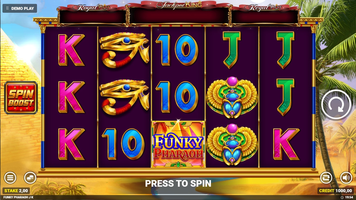Funky Pharaoh: Jackpot King Gameplay Image