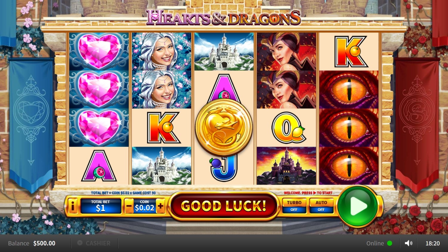 Hearts and Dragons Gameplay Image