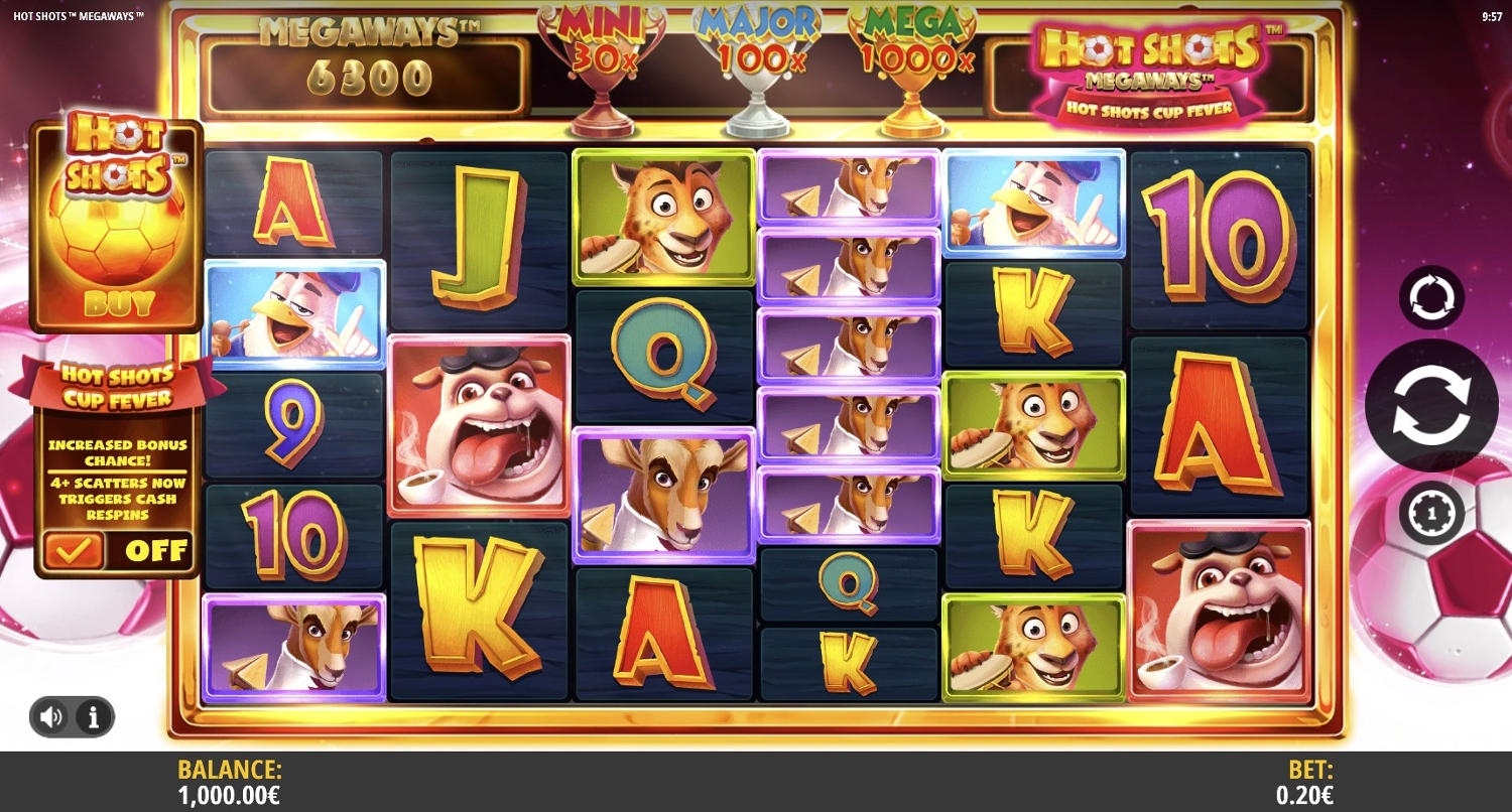 Hot Shots Megaways Gameplay Image