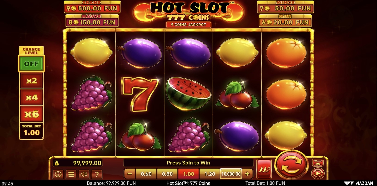 Hot Slot: 777 Coins Gameplay Image