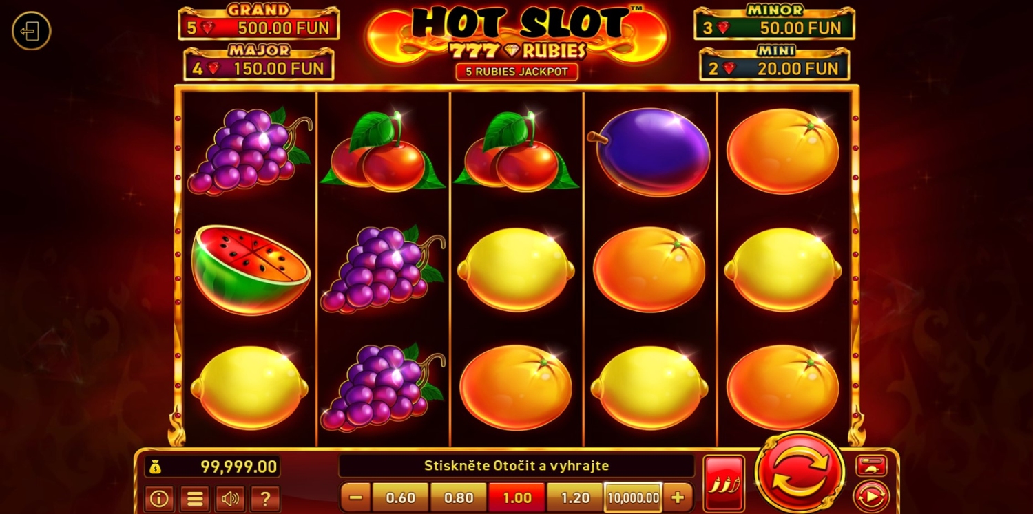 Hot Slot: 777 Rubies Gameplay Image