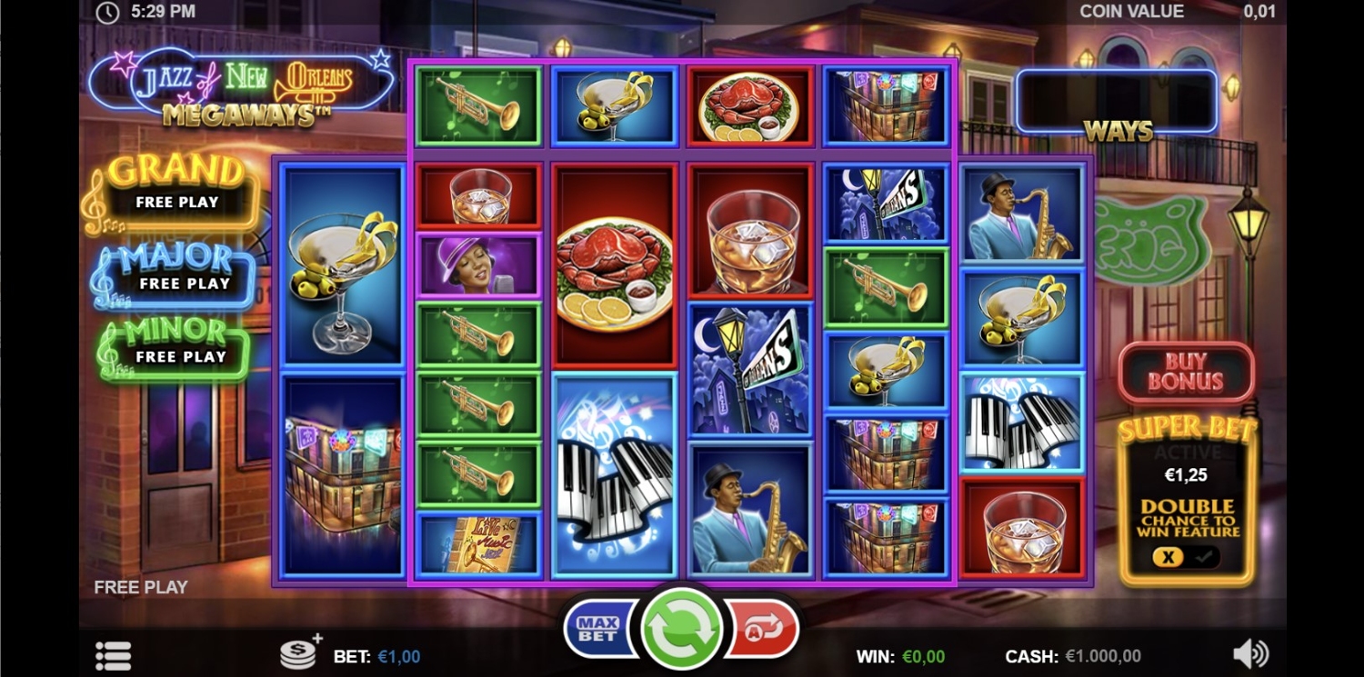 Jazz of New Orleans Megaways Gameplay Image