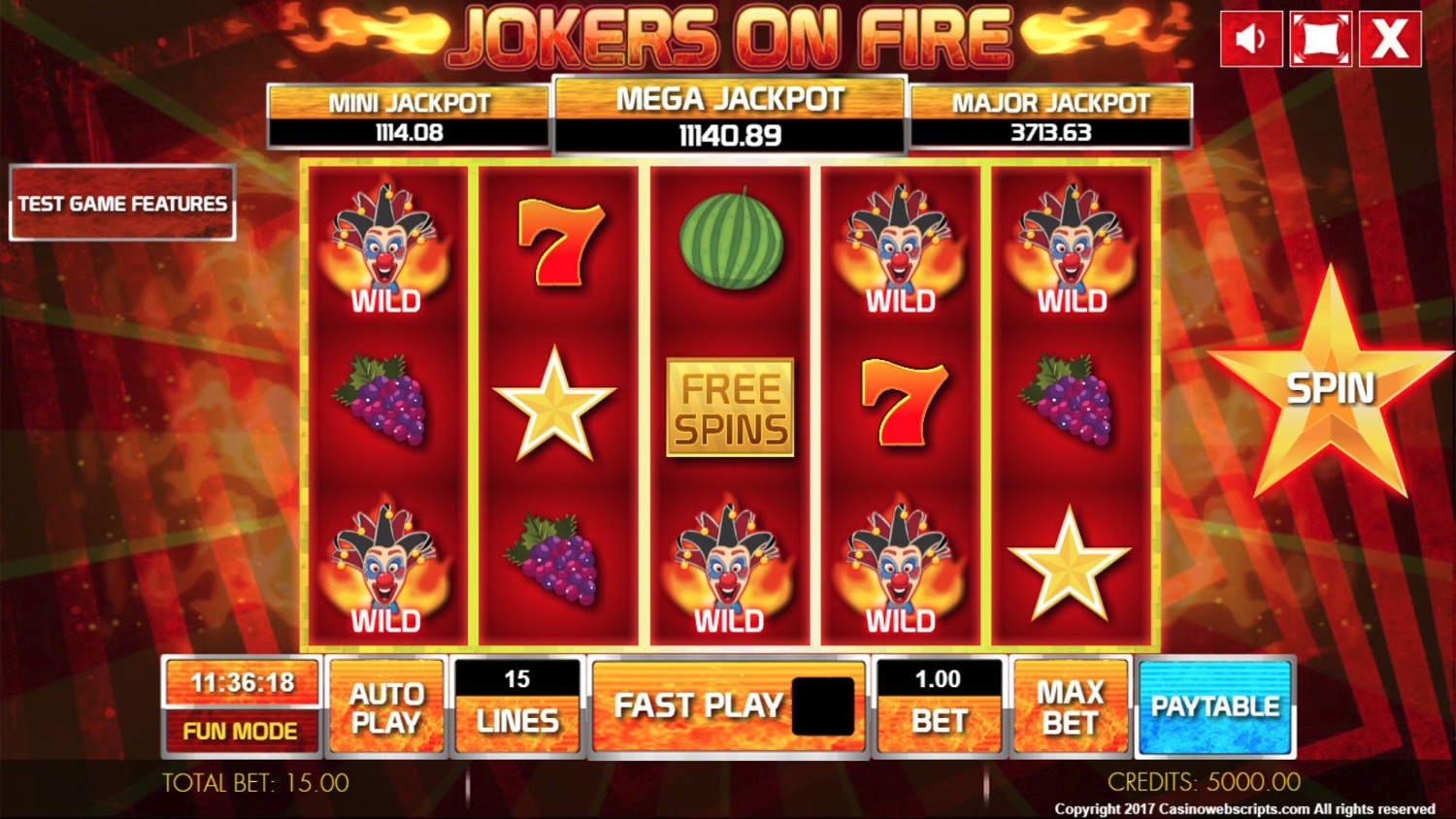Jokers on Fire Gameplay Image