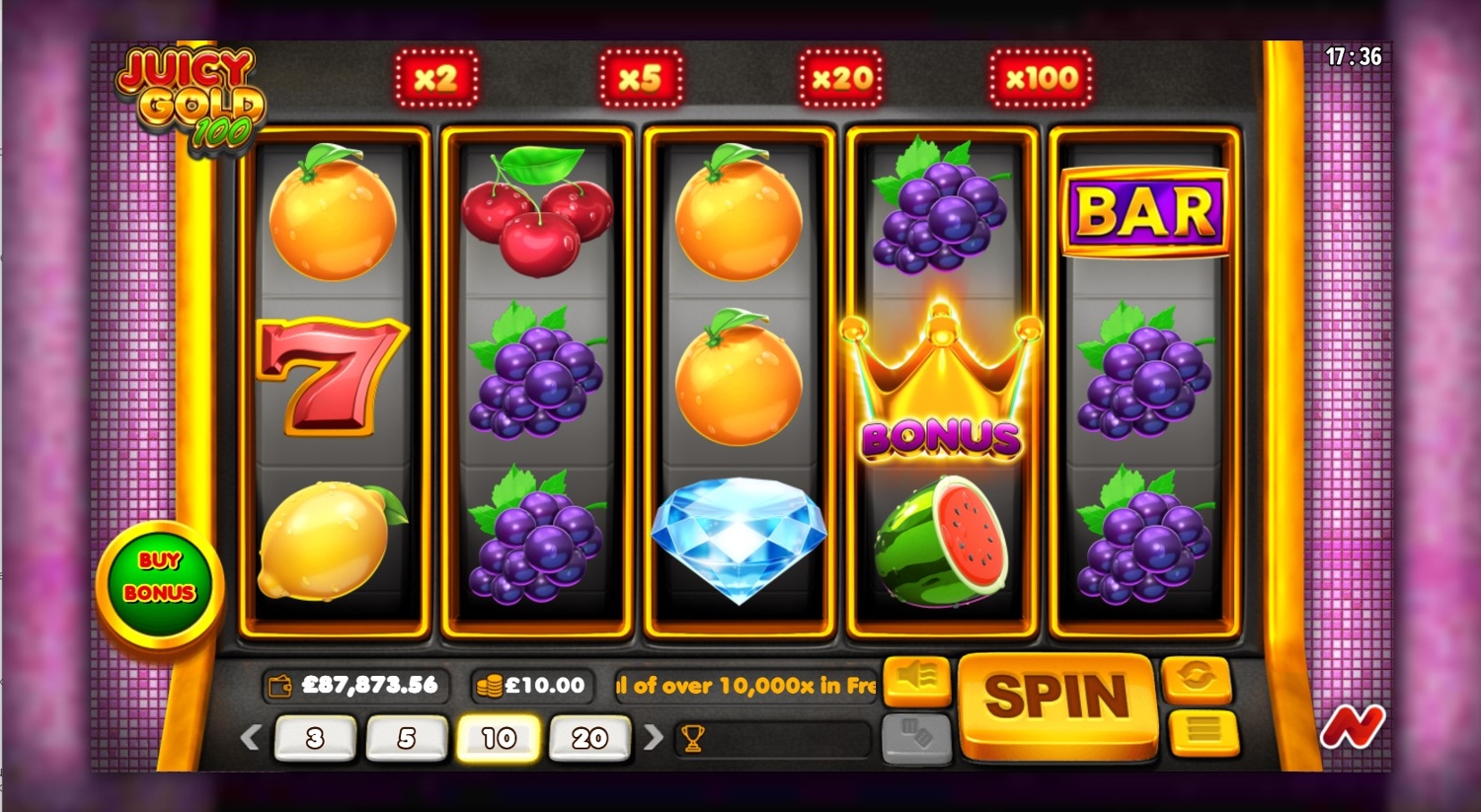 Juicy Gold 100 Gameplay Image