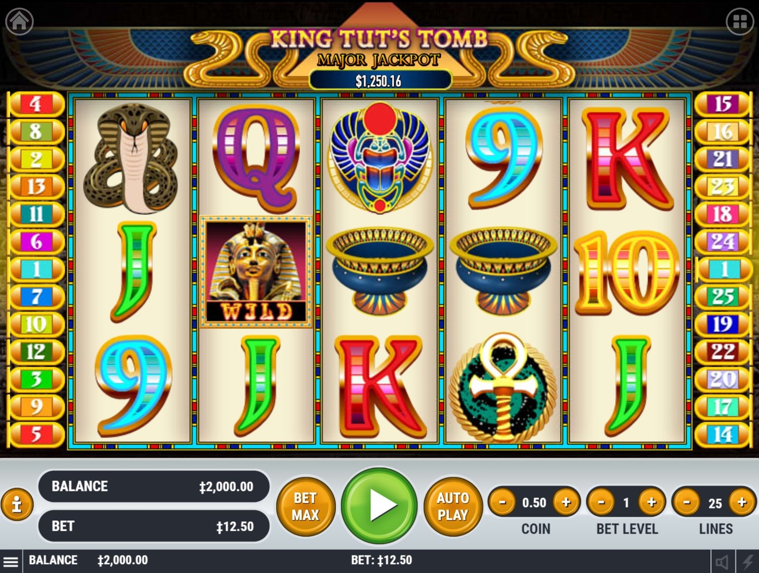 King Tut’s Tomb Gameplay Image