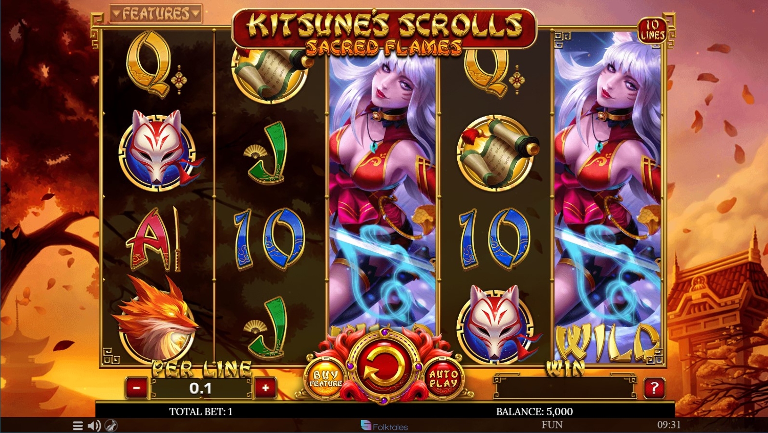 Kitsune’s Scrolls: Sacred Flames Gameplay Image