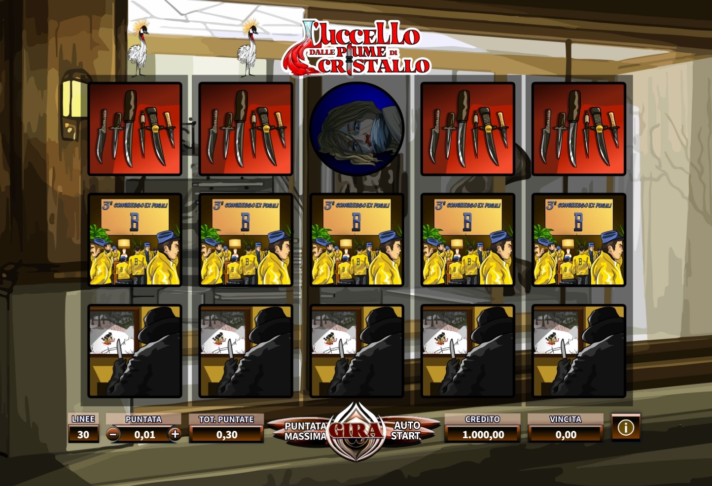 L’Uccello dalle Piume di Cristallo Gameplay Image