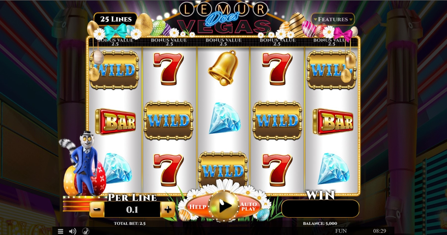 Lemur Does Vegas Easter Edition Gameplay Image