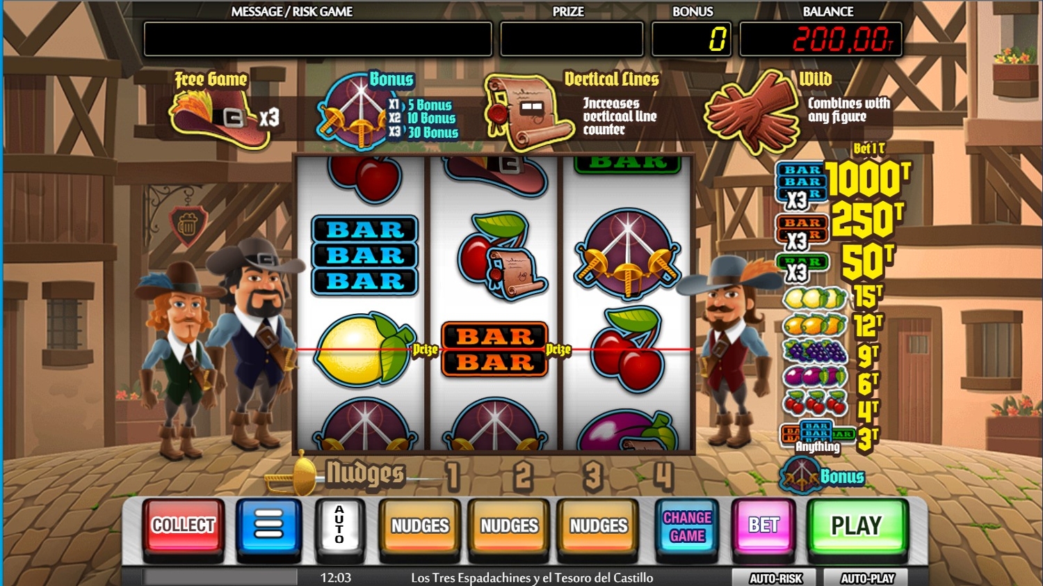 Los Tres Espadachines Gameplay Image