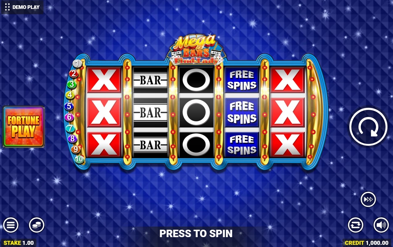 Mega Bars Find The Lady Fortune Play Gameplay Image