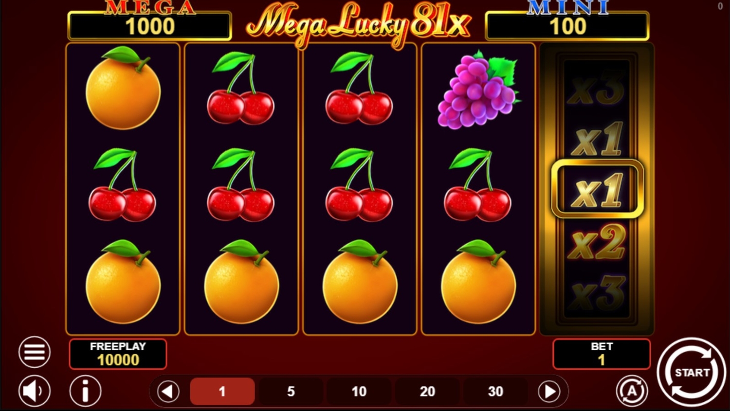 Mega Lucky 81x Gameplay Image