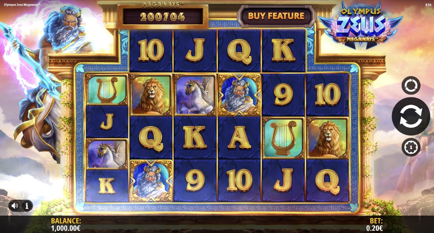 Olympus Zeus Megaways Gameplay Image