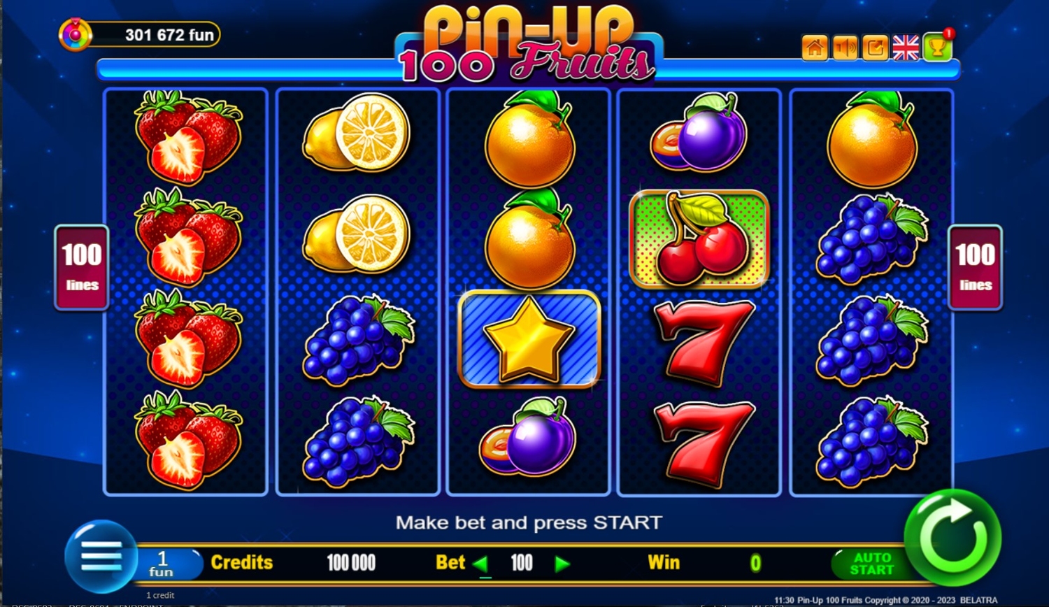 Pin-Up 100 Fruits Gameplay Image
