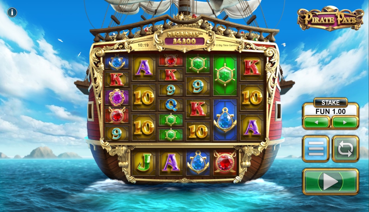 Pirate Pays Megaways Gameplay Image
