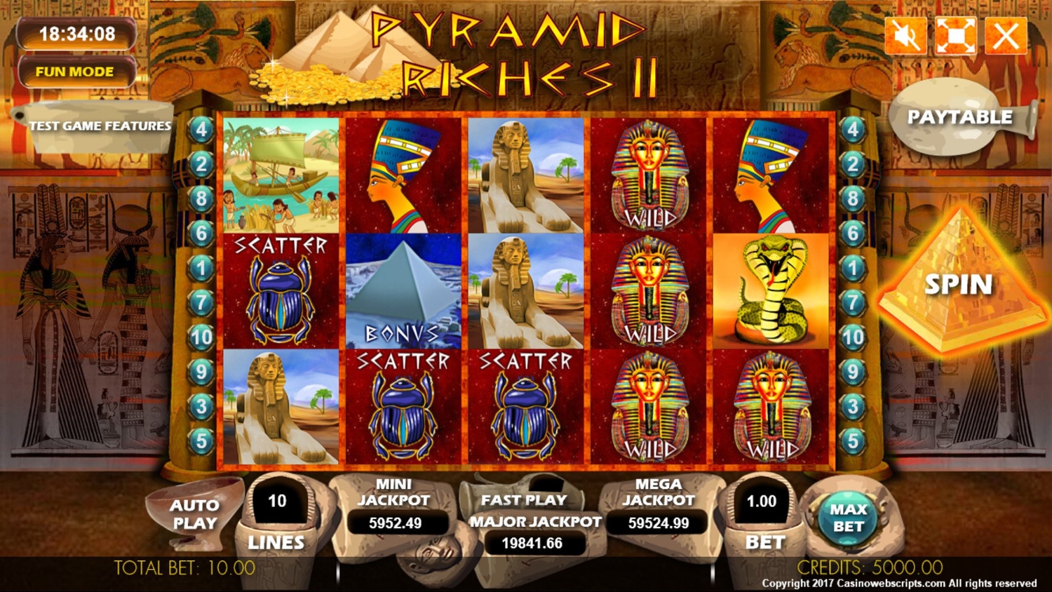 Pyramid Riches II Gameplay Image