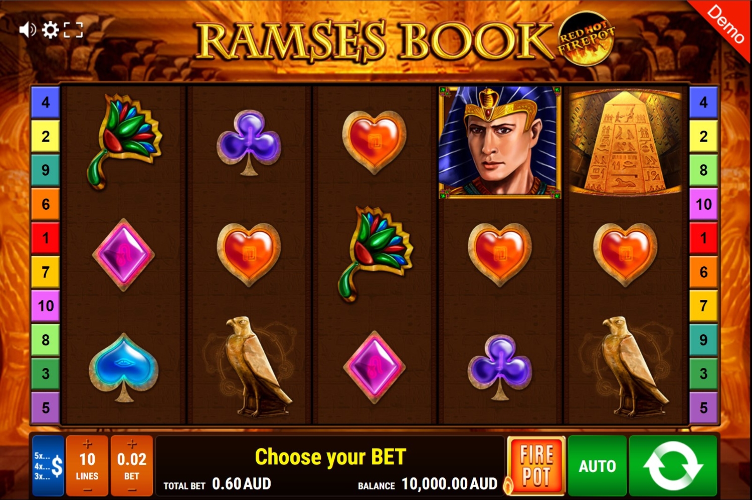 Ramses Book – Red Hot Firepot Gameplay Image