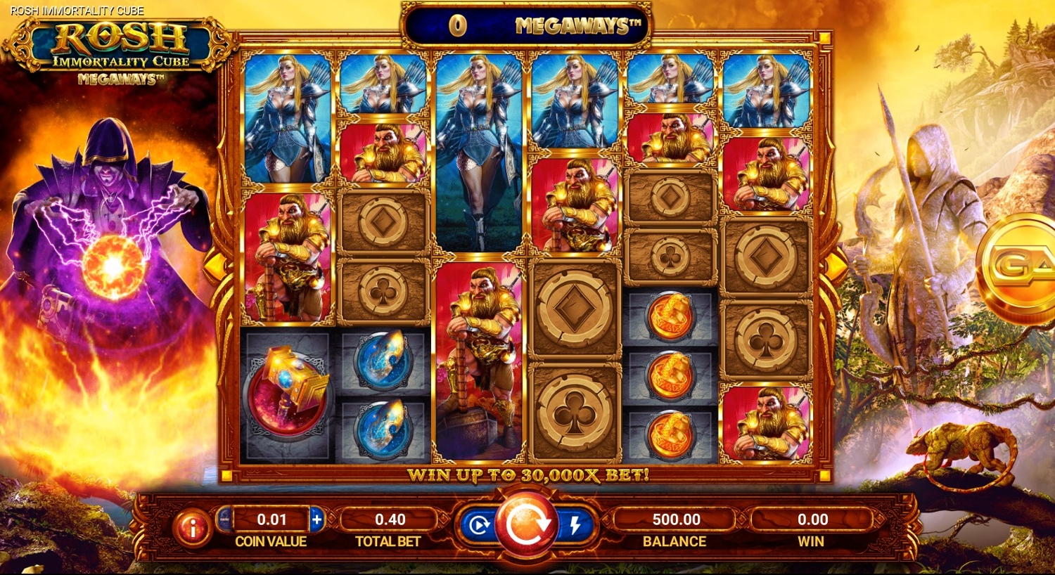 Rosh Immortality Cube Megaways Gameplay Image