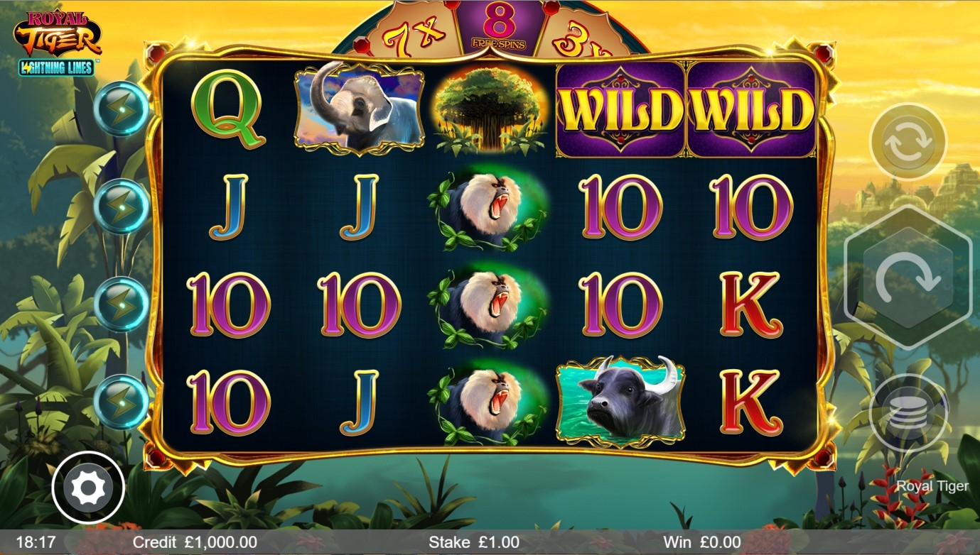 Royal Tiger Lightning Lines Gameplay Image