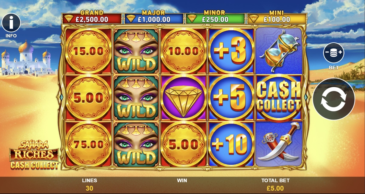 Sahara Riches Cash Collect Gameplay Image