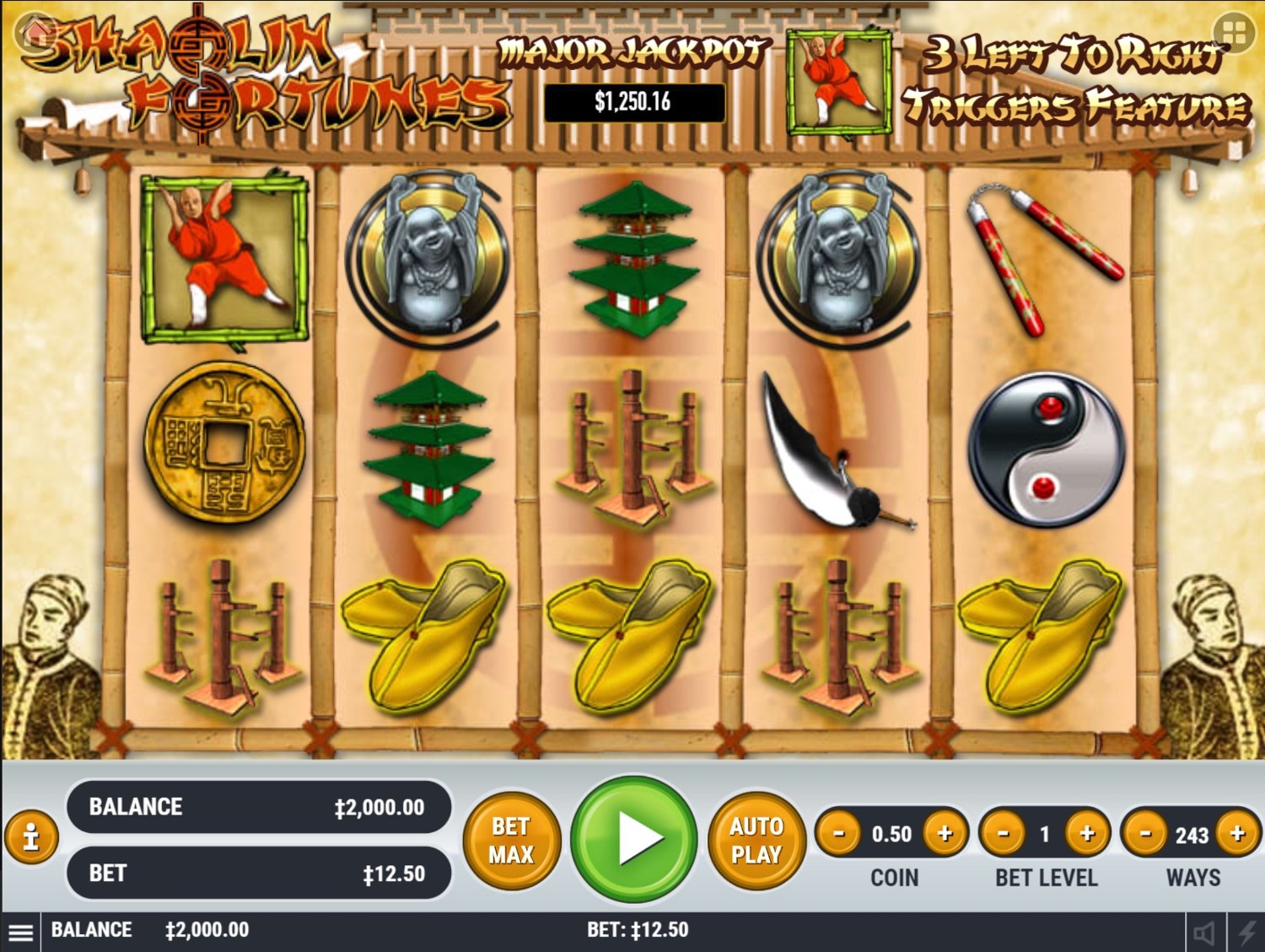 Shaolin Fortunes Gameplay Image