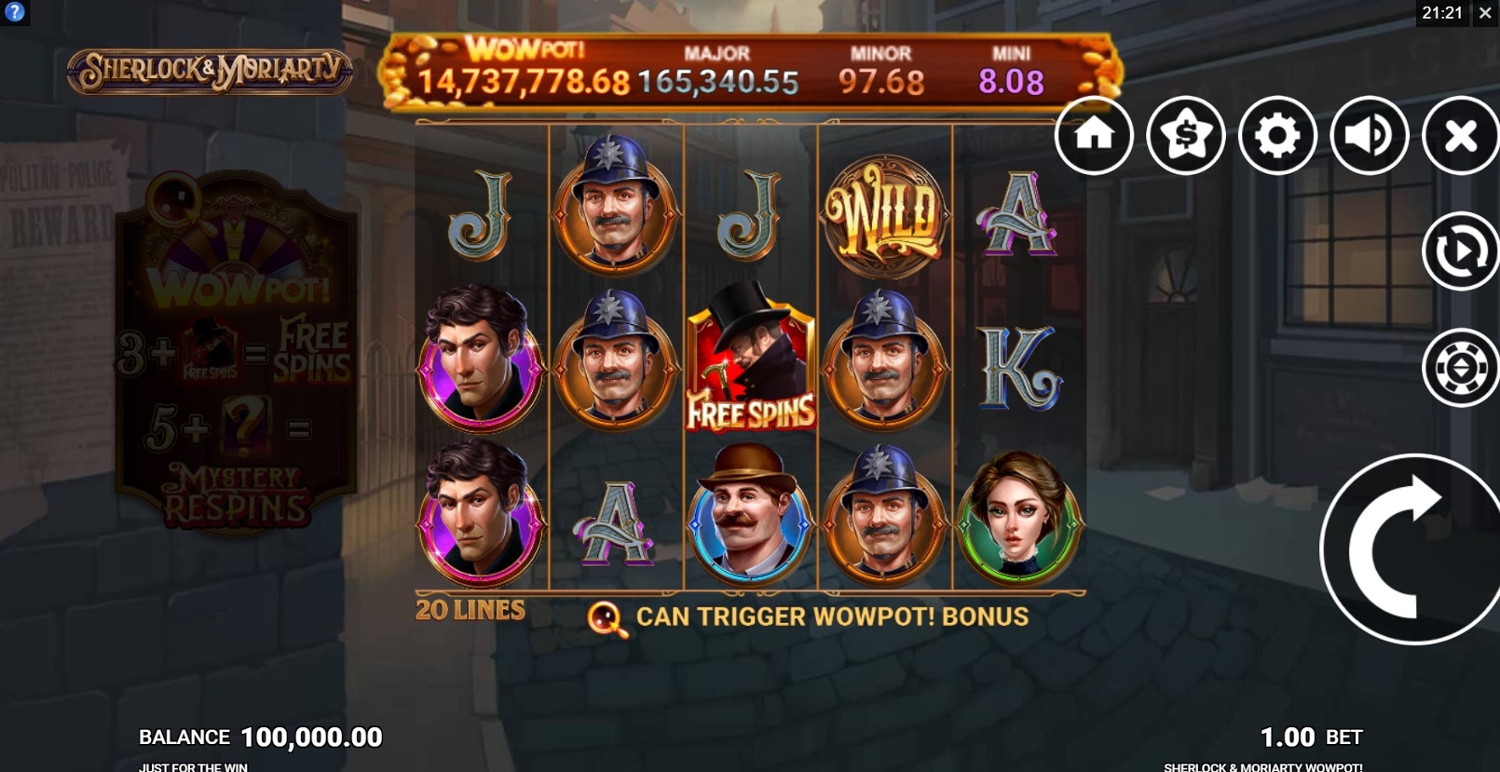 Sherlock and Moriarty WowPot Gameplay Image