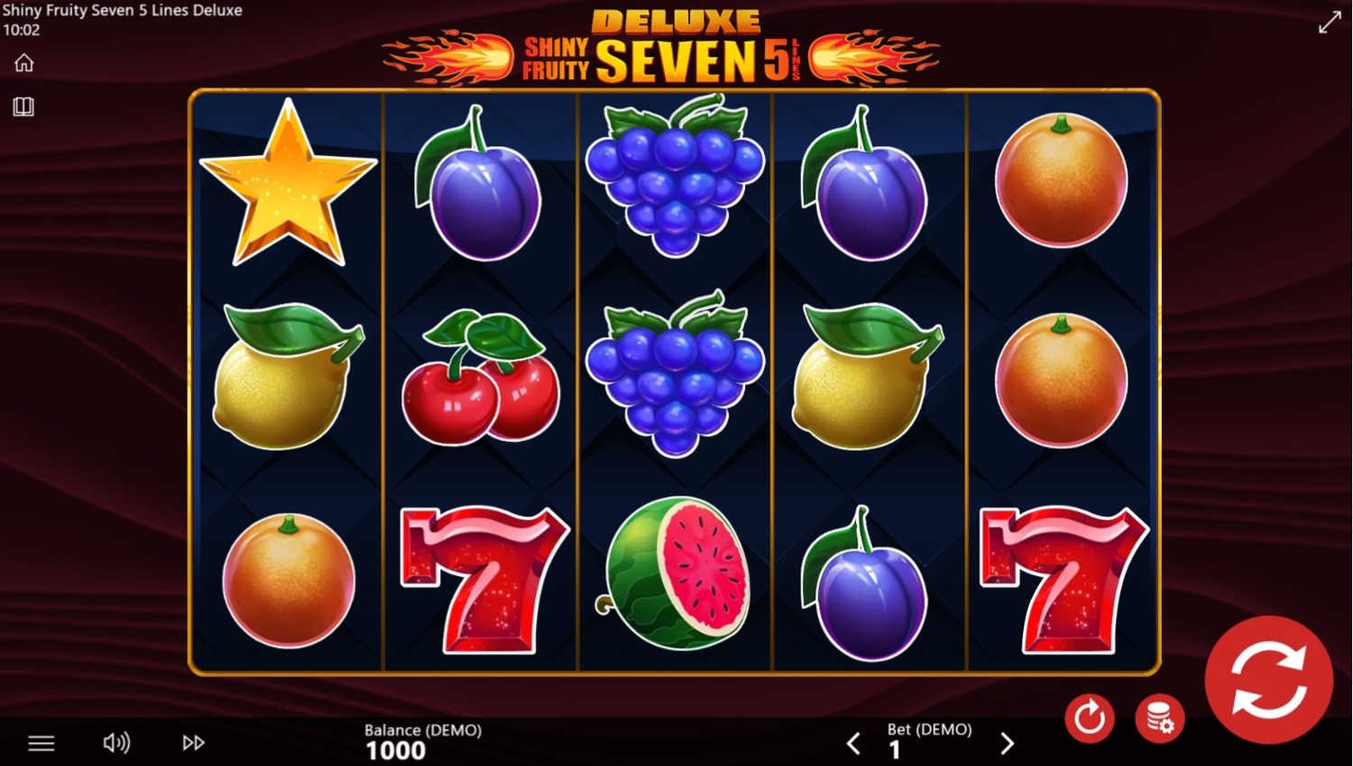 Shiny Fruity Seven: Deluxe 5 Lines Gameplay Image