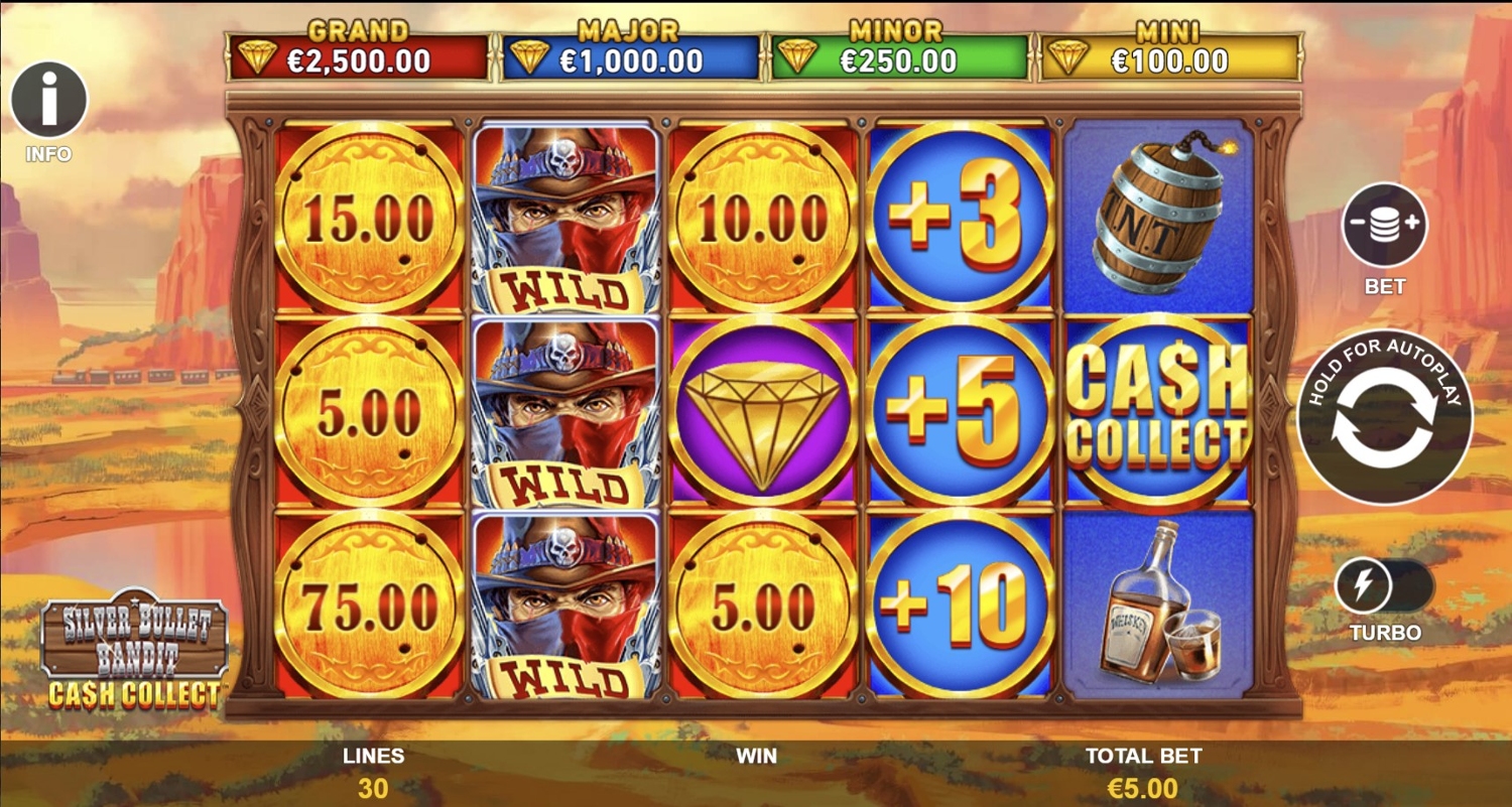 Silver Bullet Bandit Cash Collect Gameplay Image