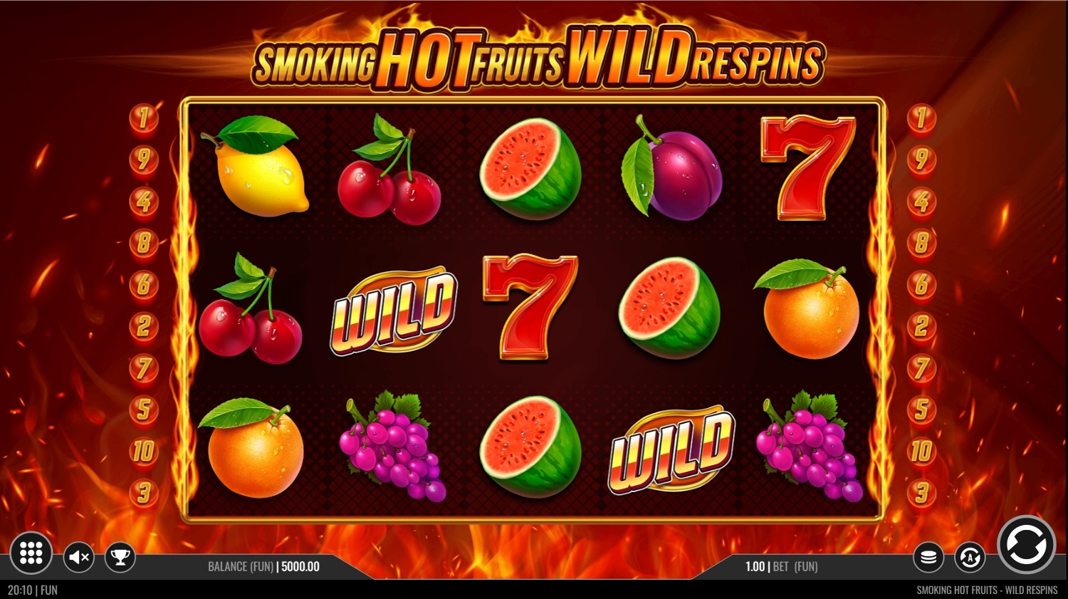 Smoking Hot Fruits Wild Respins Gameplay Image
