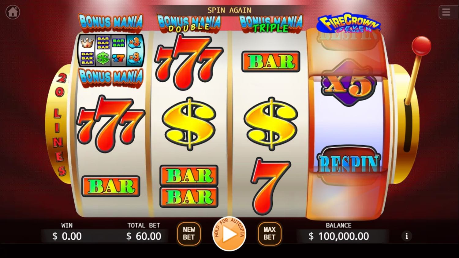 Super Bonus Mania Gameplay Image