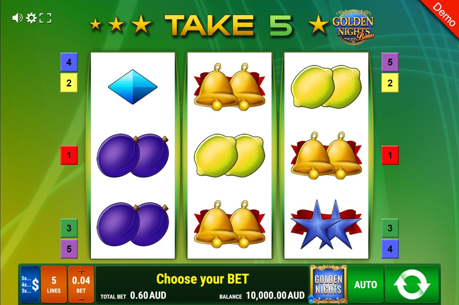 Take 5 – Golden Nights Bonus Gameplay Image