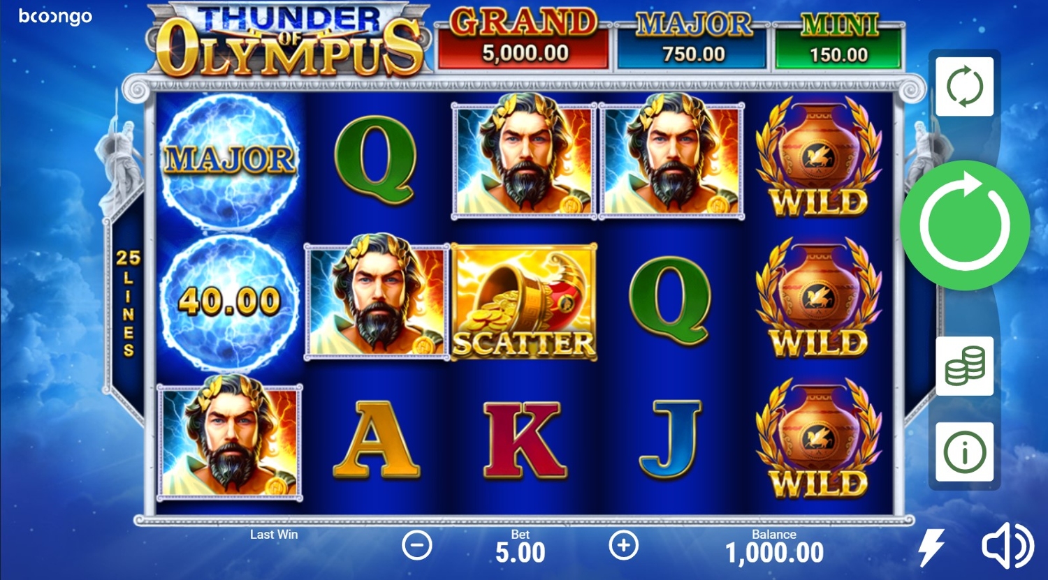 Thunder of Olympus Hold and Win Gameplay Image