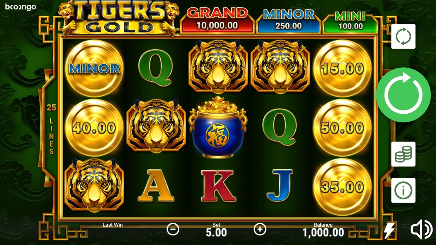 Tiger’s Gold Hold and Win Gameplay Image