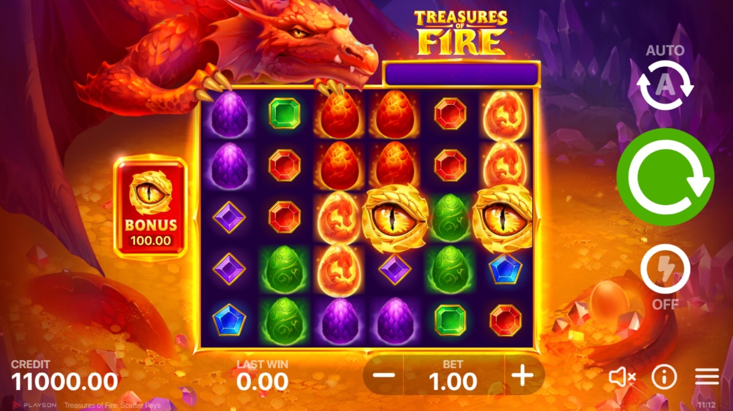 Treasures of Fire: Scatter Pays Gameplay Image