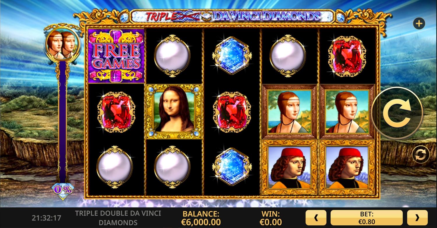 Triple Double Da Vinci Diamonds Gameplay Image