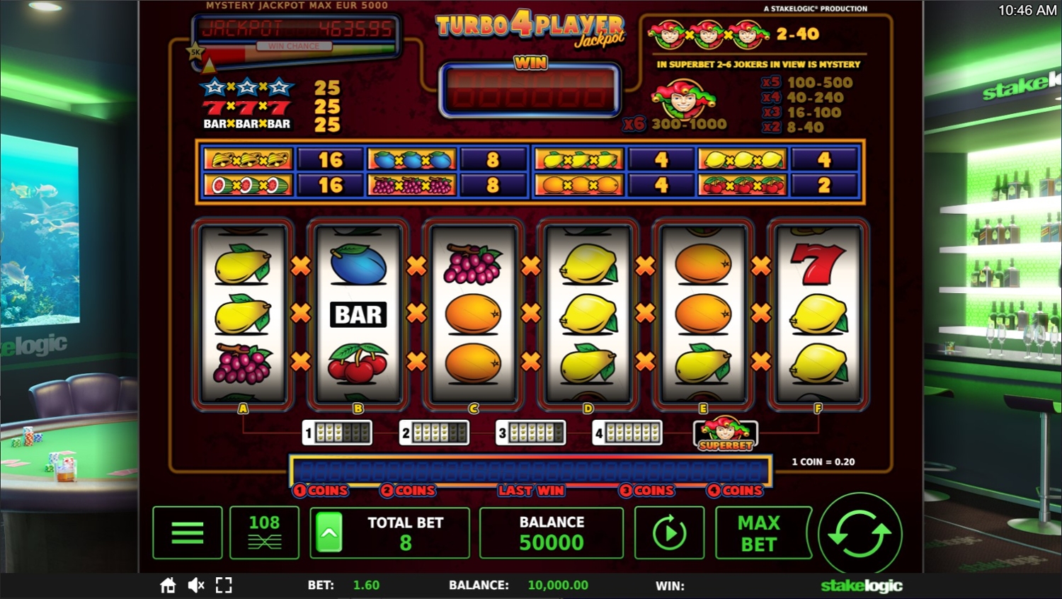 Turbo 4 Player Jackpot Gameplay Image
