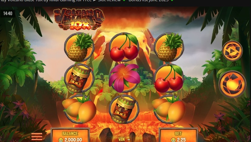 Volcano Blast 10X Gameplay Image