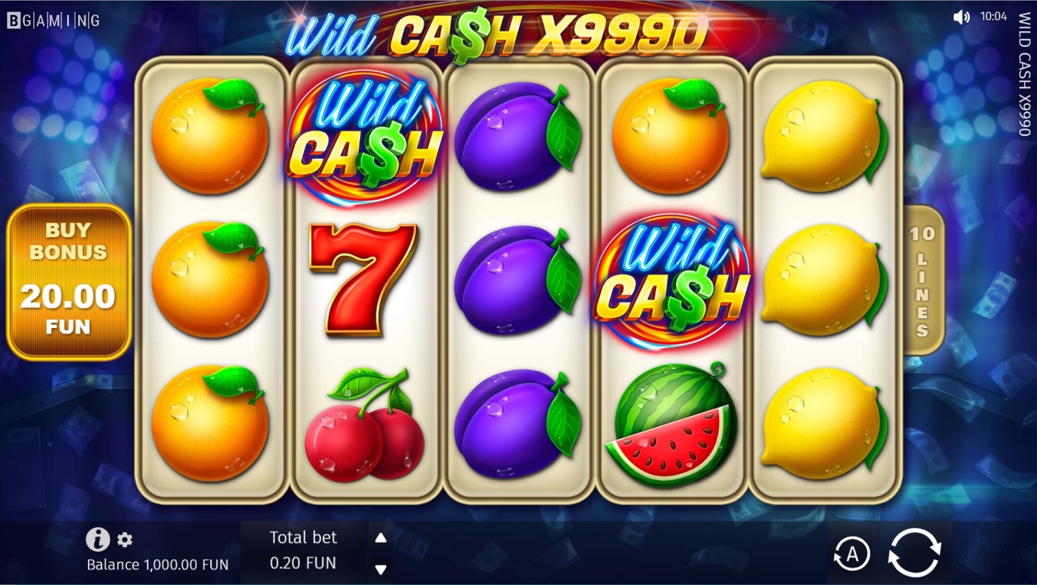 Wild Cash x9990 Gameplay Image